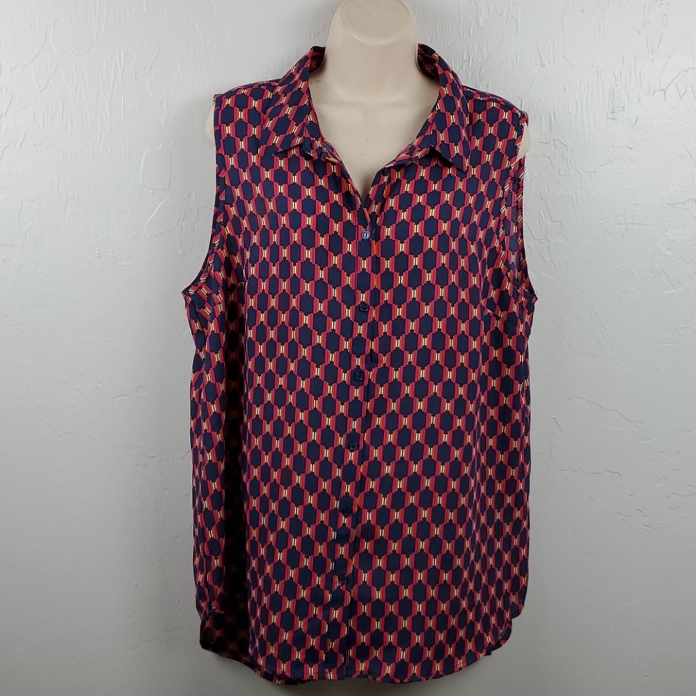 Simply Styled by Sears top blouse buttons up sz XL
